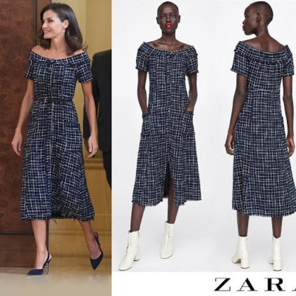 Zara Dresses & Skirts - Zara Tweed Metallic Dress